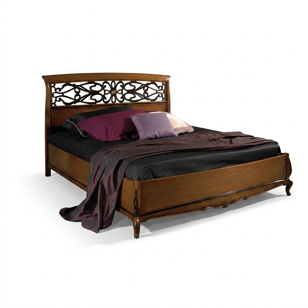 Bett Doppelbett Design Schlafzimmer Massivholz Vaccari cav giovanni Möbel