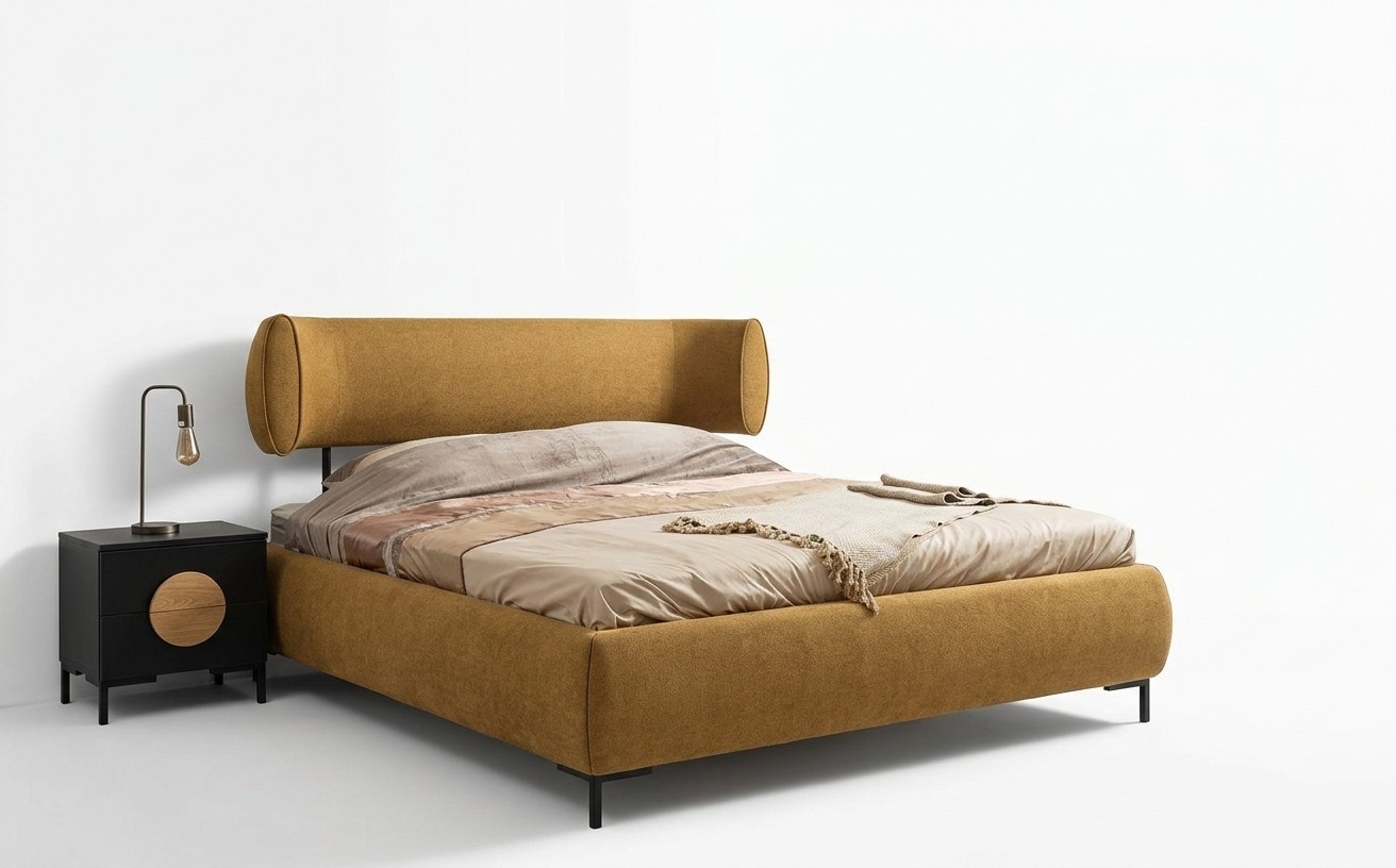 Bett Gelb Schön Design Modern Schlafzimmer Doppel Betten Elegantes Möbel