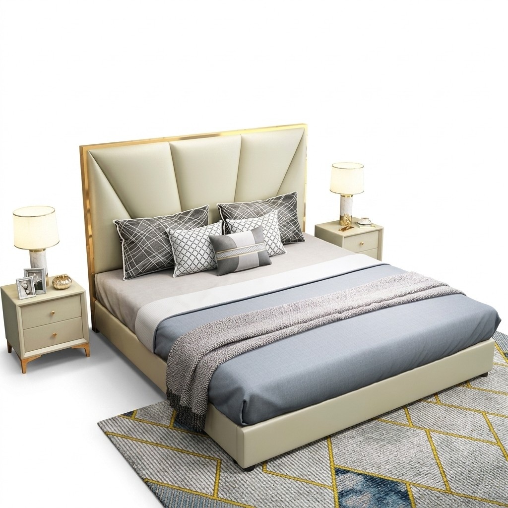 Bett Holz Betten Luxus Hotel Doppelbett Klassisches Bettgestell Landhaus