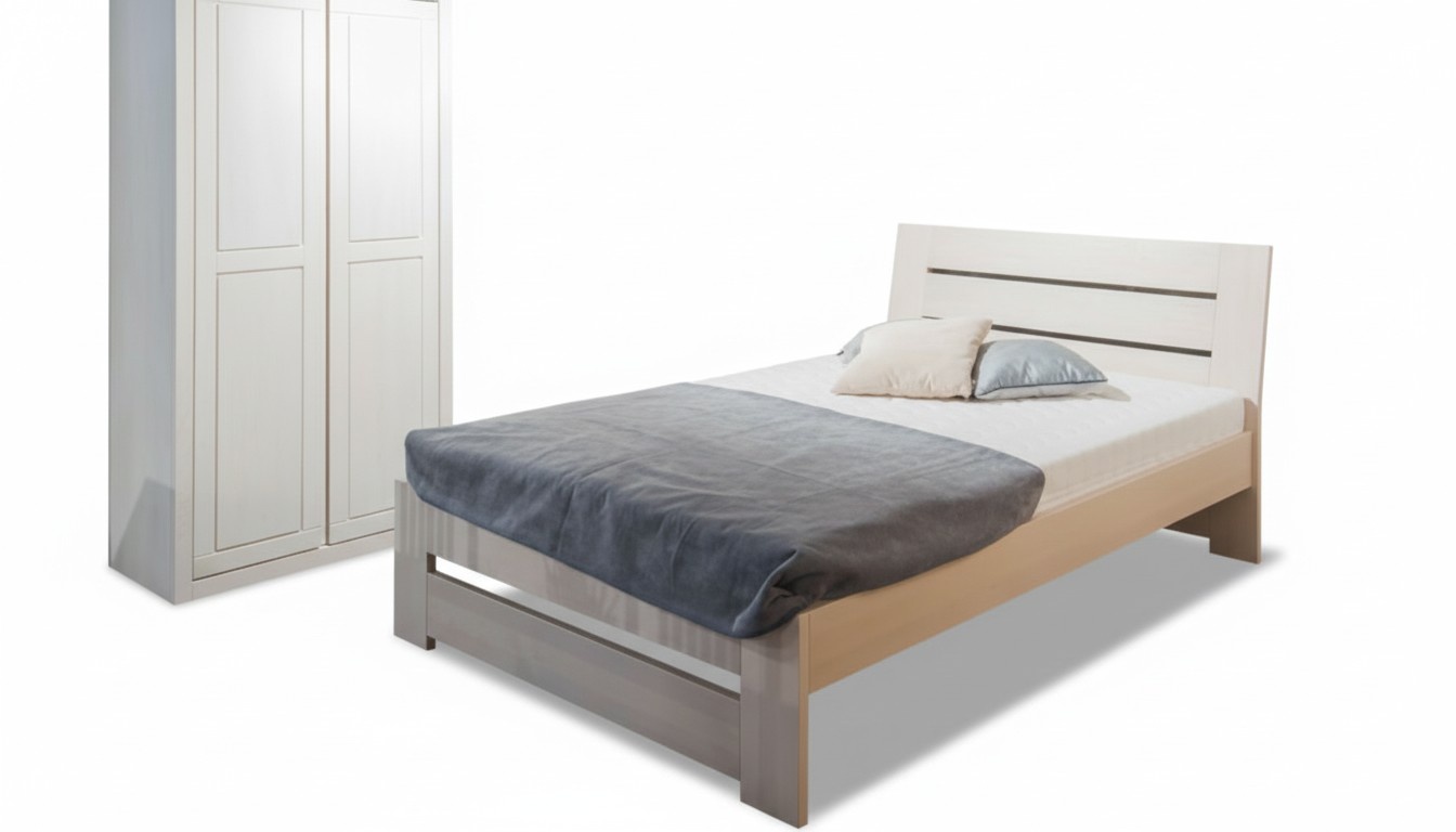Bett Holz Massive Betten 100x200cm Einzelbett Massivmöbel Möbel Schlafzimmer