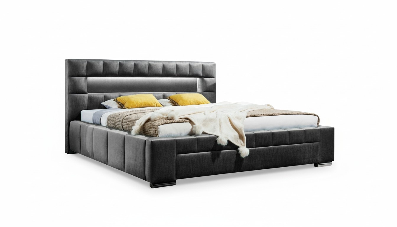 Bett inkl LED Beleuchtung Schlafzimmer Design Möbel Modern Betten Luxus Doppel