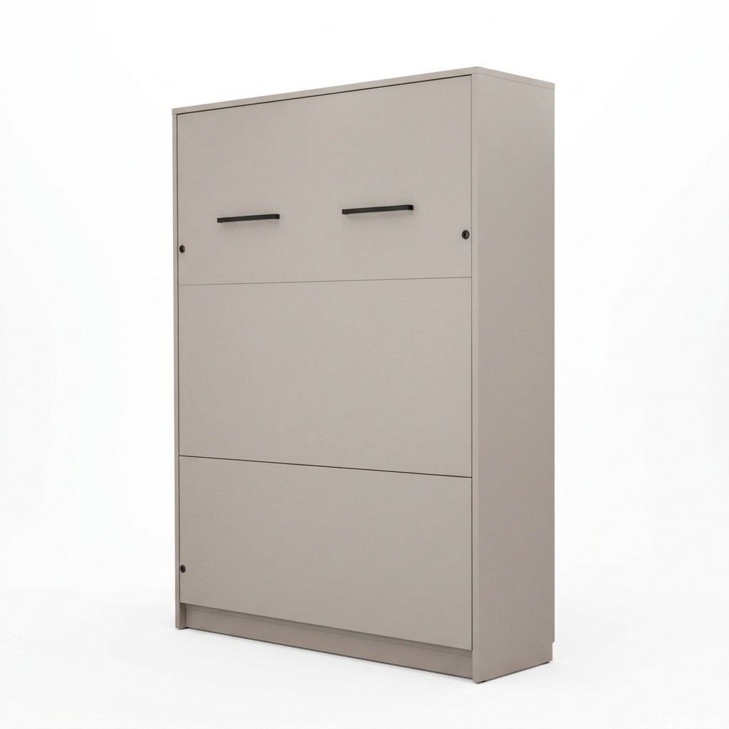 Bett mit Schreibtisch Grau Schlafzimmer Elegantes Design Modern Möbel Luxus Neu