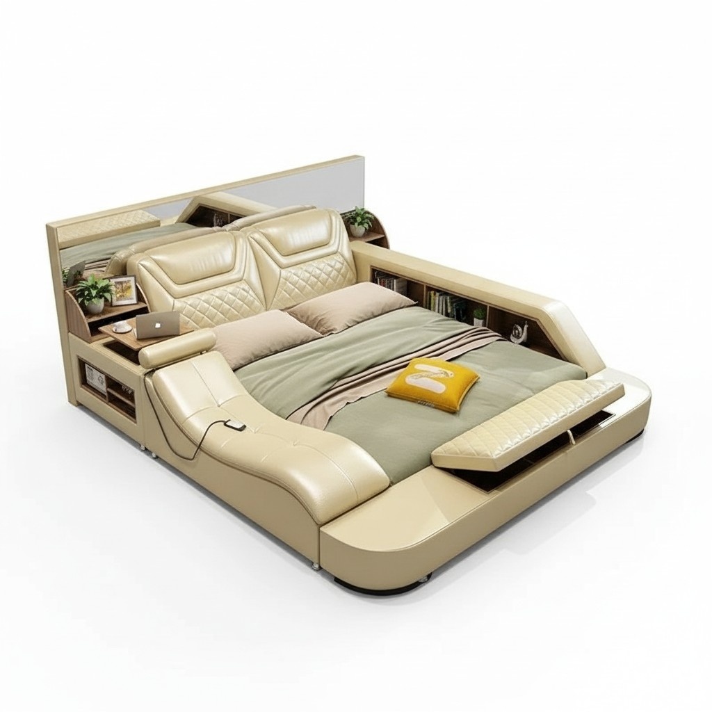 Bett Multifunktion Regal Schrank usb Doppel Betten Ladestation180x200