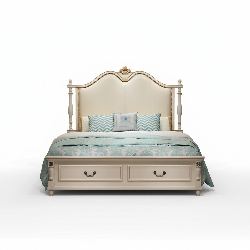 Bett Polster Design Luxus Doppel Hotel Betten Königliches Barock Holz