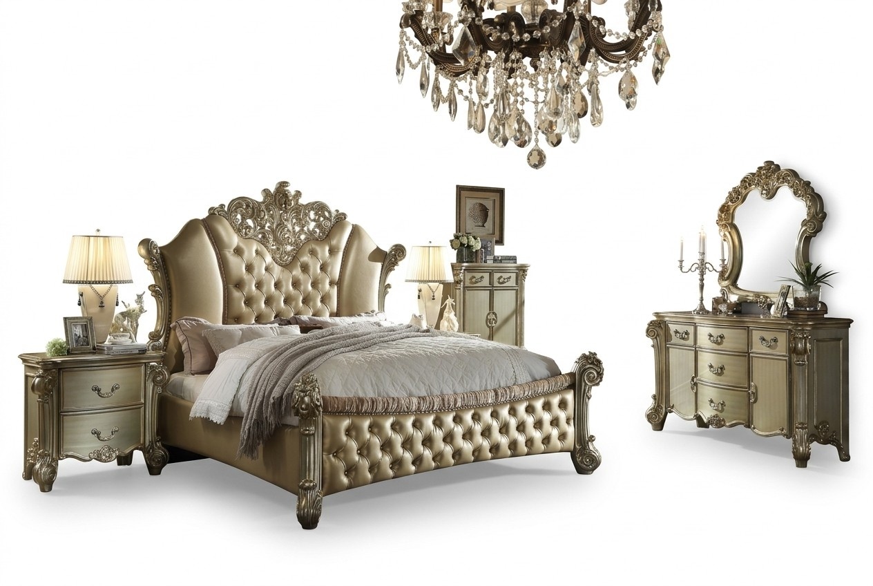 Bett Polster Design Luxus Doppel Hotel Betten Schlaf Zimmer Leder Chesterfield