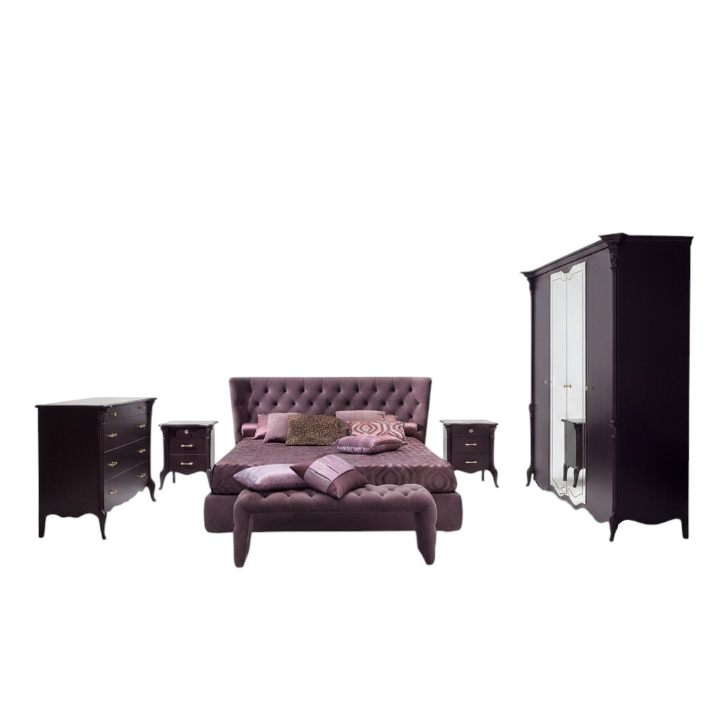 Bett Polster Design Luxus Doppel Hotel Betten Schlaf Zimmer Luxus Lila