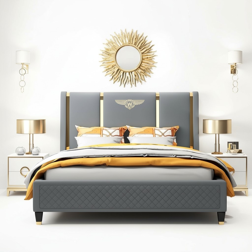 Bett Polster Design Luxus Doppel Hotel Betten Ehe Schlaf Zimmer Leder