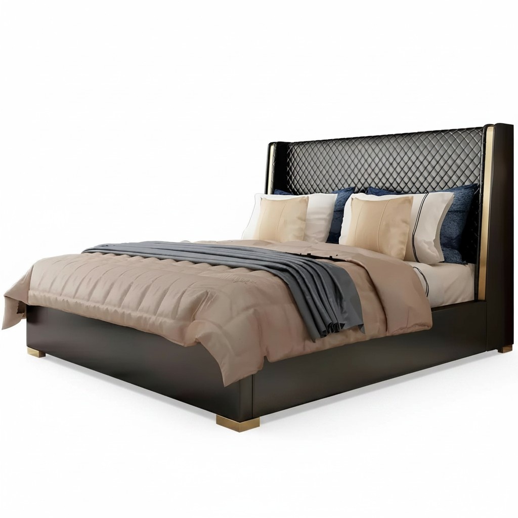 Bett Polster Design Luxus Doppel Hotel Betten Ehe Schlaf Zimmer Leder