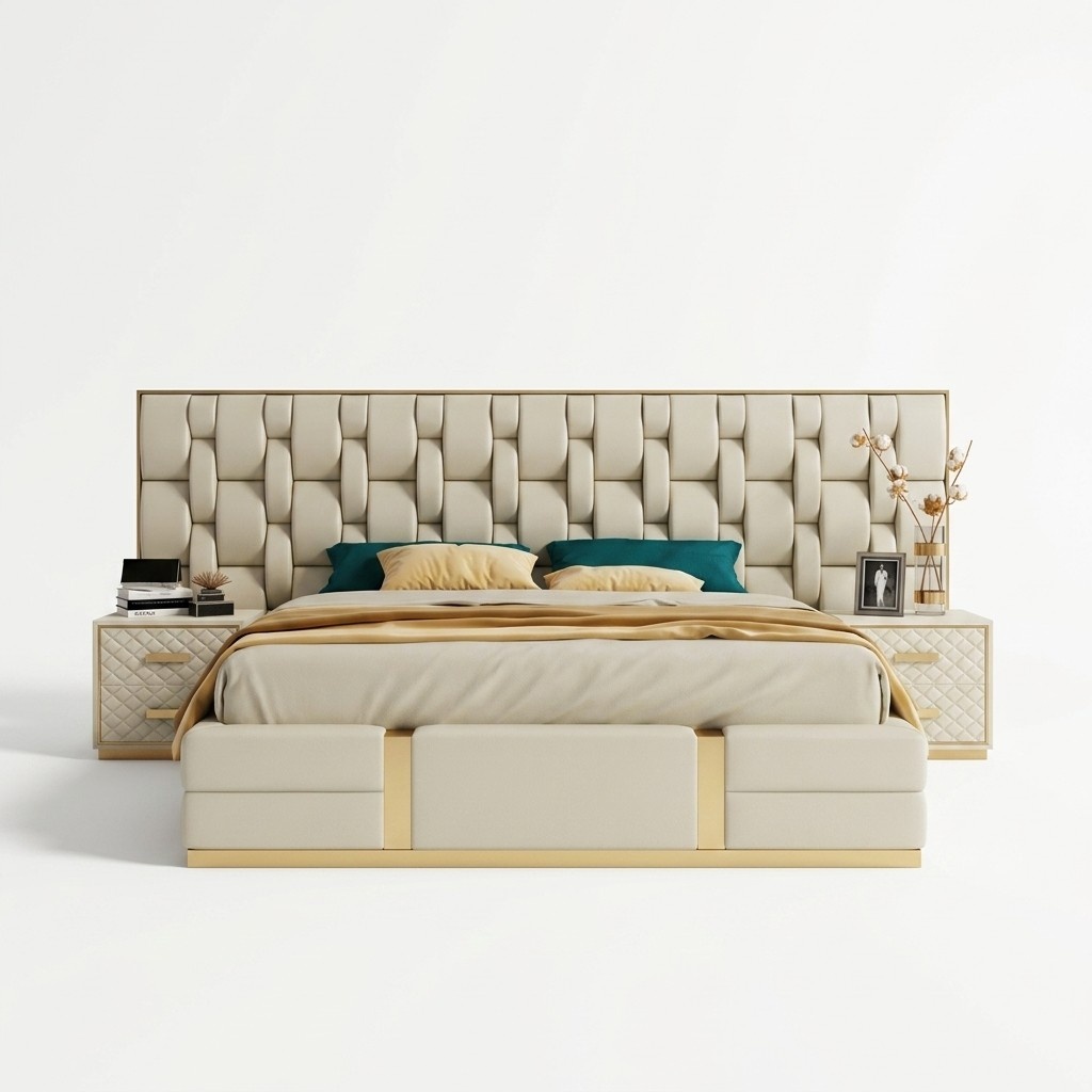 Bett Polster Design Luxus Doppel Betten Schlaf Zimmer Hotel Bett Neu