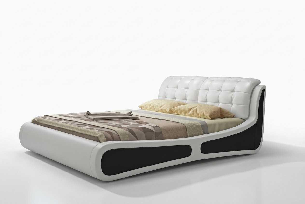 Bett Polster Design Luxus Doppel Betten Weiß 180x200cm Schlaf Zimmer Leder