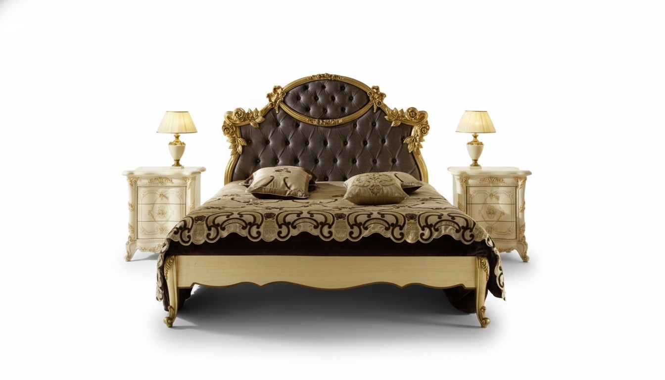 Bett Schlafzimmer Set Design Möbel Klassisch Luxus Betten Neu 2x Nachttisch 3tlg