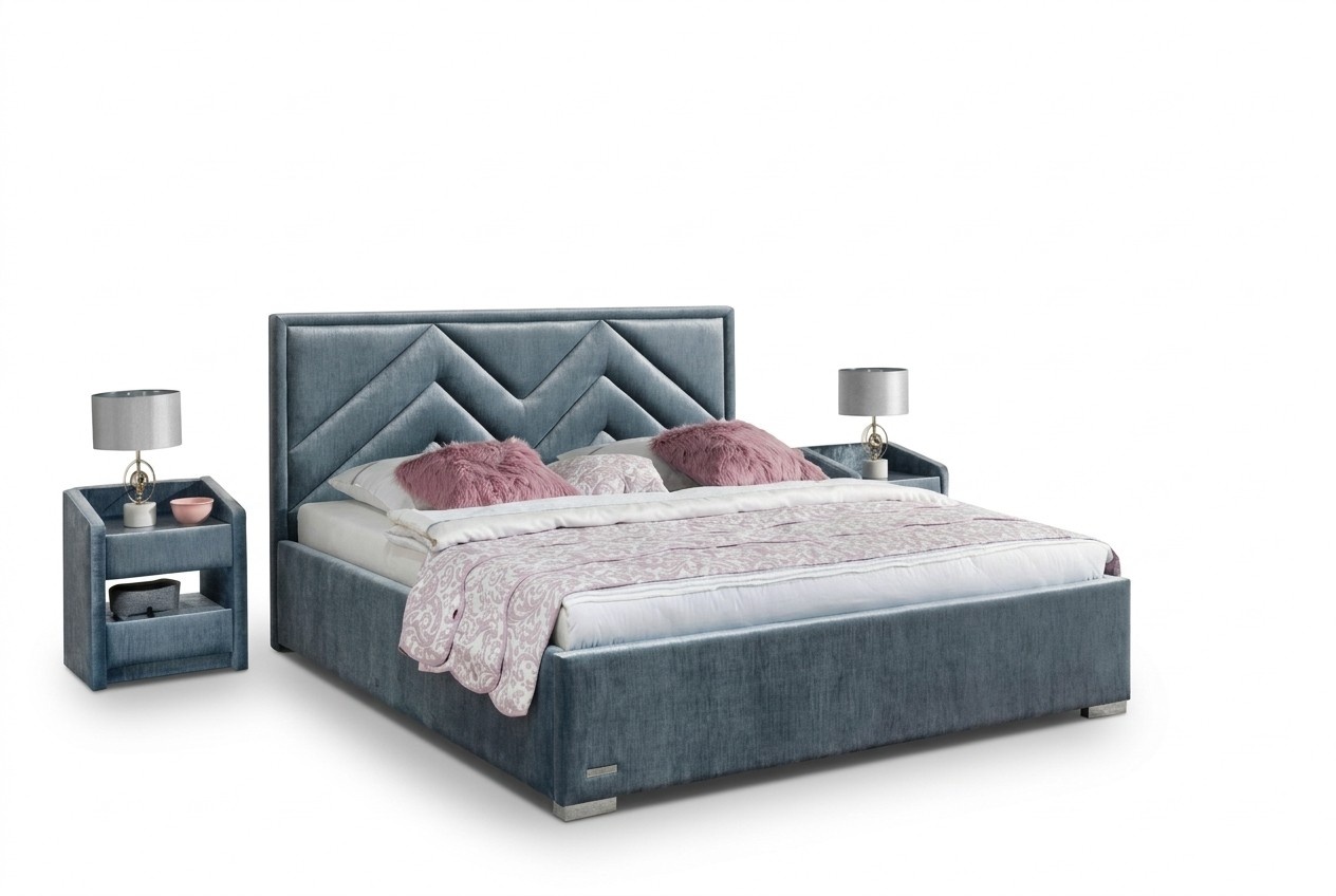 Bett Textil Schlafzimmer Design Möbel Modern Luxus Betten Bettgestell Stoff Neu