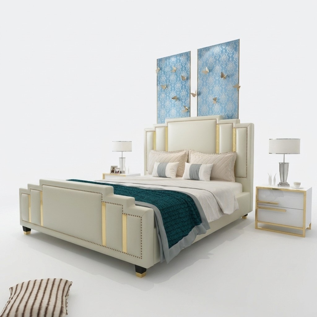 Betten Doppel Schlaf Zimmer Luxus Ehe Hotel Designer Bett 180x200 Leder