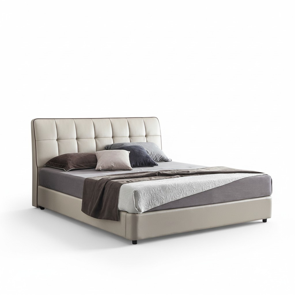 Betten Designer Doppelbett Ehebett 180x200cm Lederbett Leuchte Polsterbett