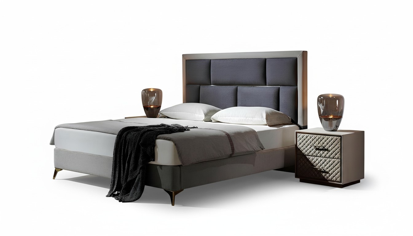 Betten Möbel Schlaf Hotel Doppel Luxus Schlafzimmer Bett Design Polster Samt Neu