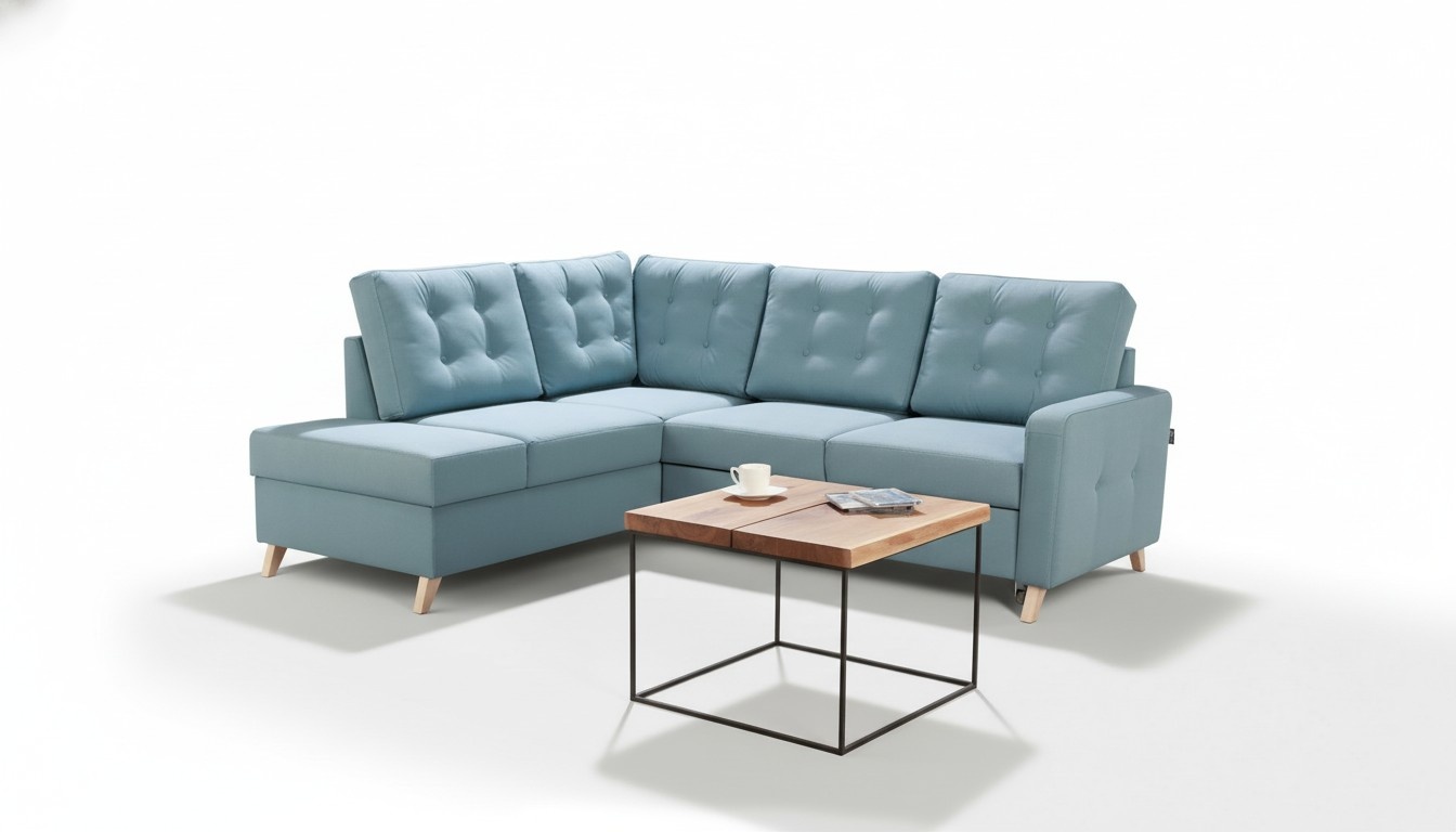 Bettfunktion Stoff Ecksofa L-Form Sofa Couch Design Couch Polster Textil