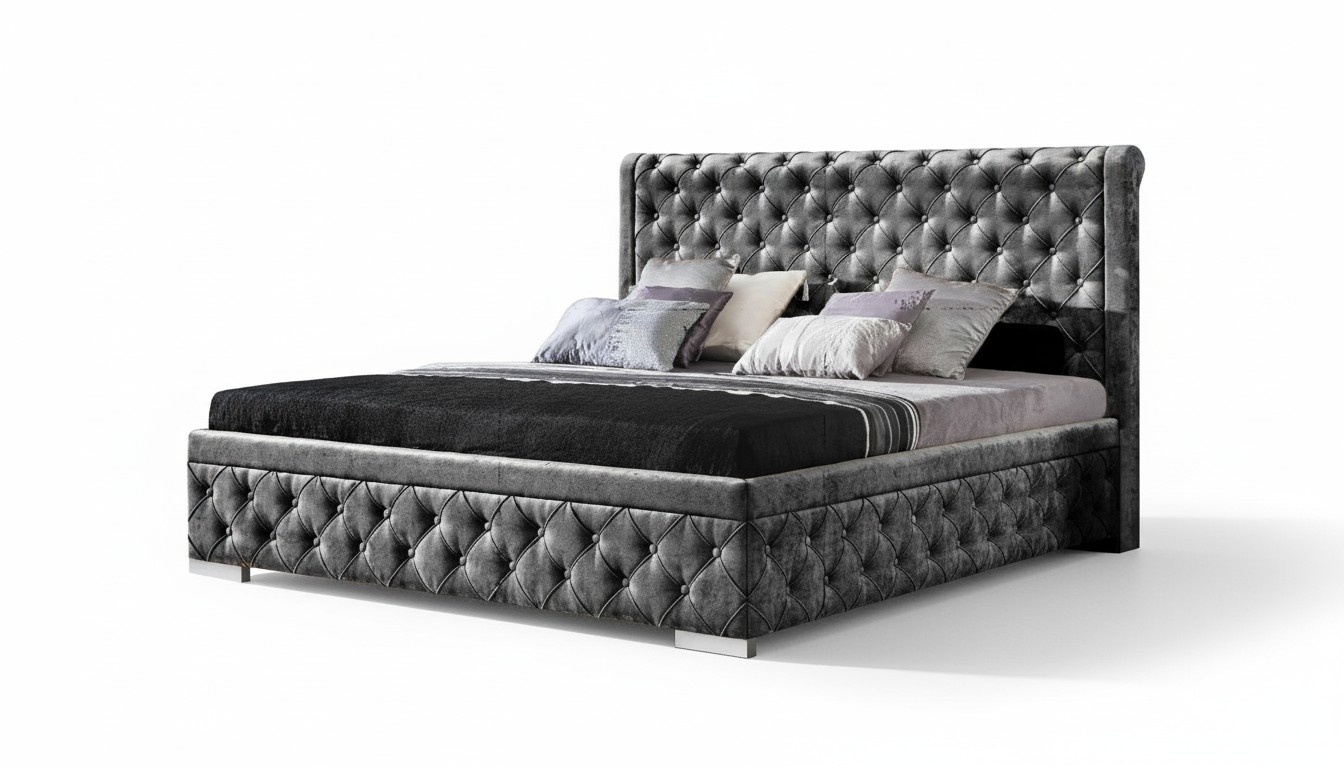 Bettgestell Stoff Möbel Luxus Betten Bett Textil Schlafzimmer Design Textil Neu