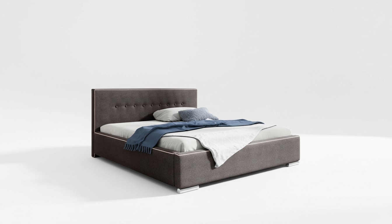 Bettrahmen Doppelbett Bett Ehebett Betten Polsterbett Schlafzimmer Grau Neu