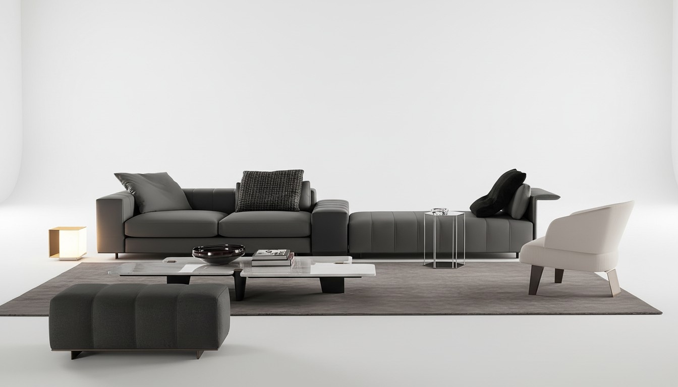 Big Sofa 2 Sitzer + Chaiselounge Luxus Leder Eckcouchen Eck Polster