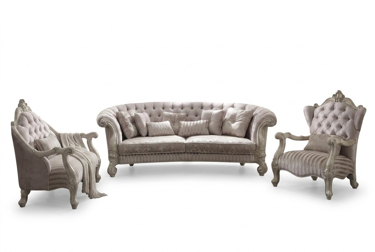 Big Sofa Couch Polster Garnitur 4+1 Sitzer Textil Sofas Couchen Chesterfield