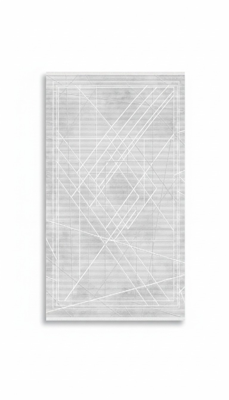 Bodenbelag Teppich Kunstfaserteppich Kurzflor Linien Bordüre Grau Flur 160x230