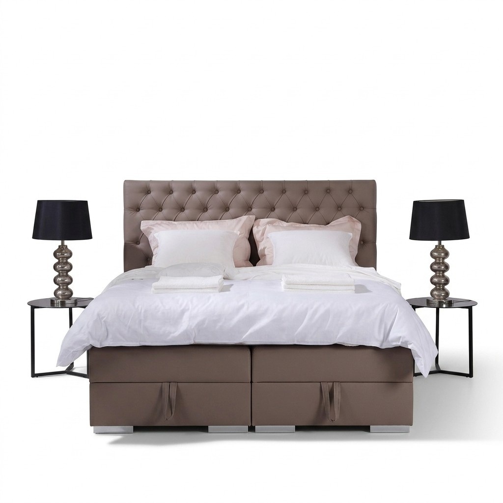 Boxspring Bett Doppel Betten Schlafzimmer Chesterfield Möbel 180x200cm