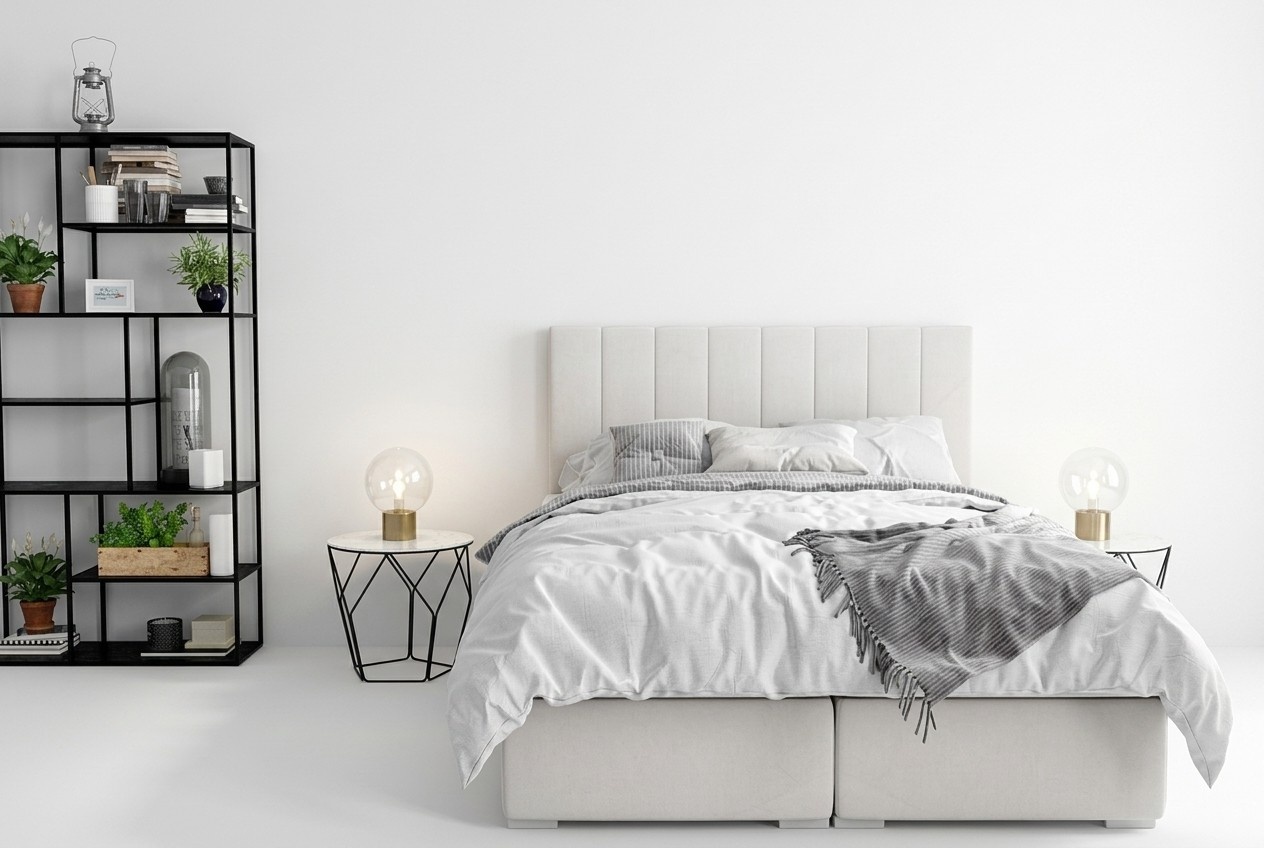Boxspring Bett Hotel Doppel Luxus Betten Polster Bettkasten Funktion Beige