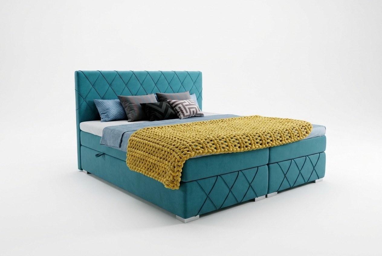 Boxspring Bett Hotel Doppel Textil Luxus Betten Polster Bettkasten Funktion