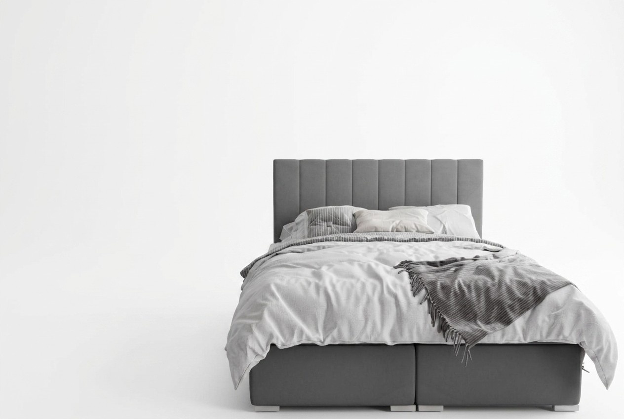 Boxspring Bett Hotel Doppel Betten Design Polster Kasten Funktion Grau