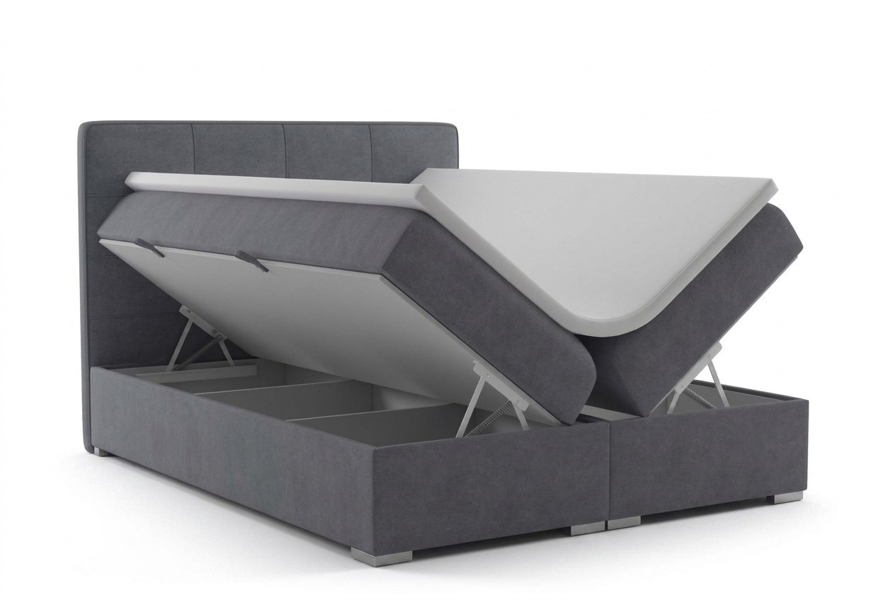 Boxspring Bett Hotel Doppel Samt Textil Luxus Betten Polster Bettkasten