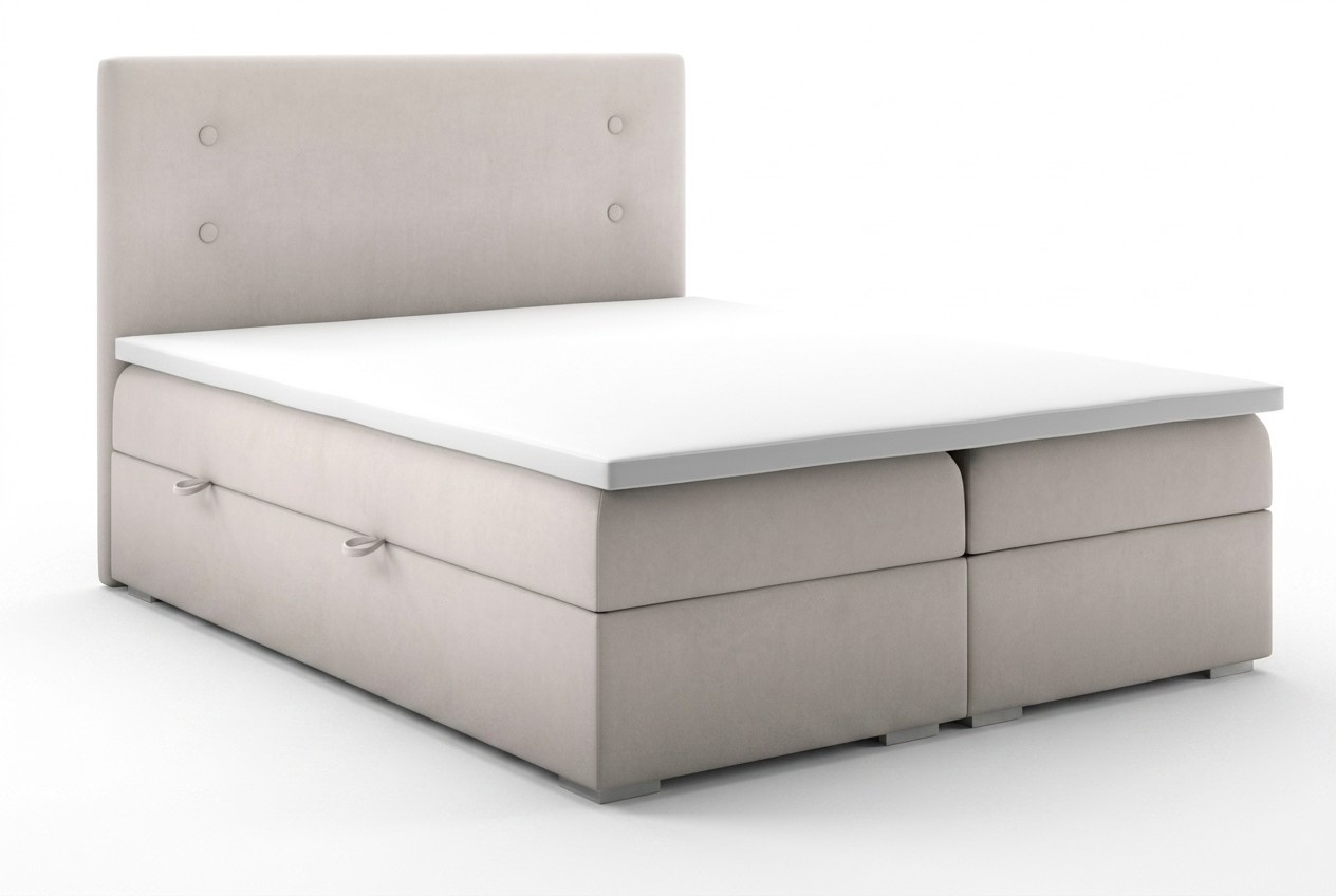 Boxspring Bett Kasten Funktion Hotel Doppel Komplett Set Topper Matratze