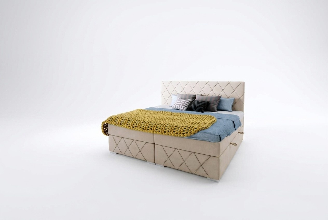 Boxspring Bett Komplett Set Doppel Matratze Topper Betten Funktion Kasten