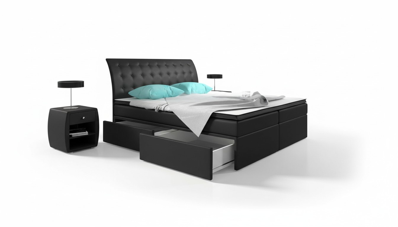 Boxspringbett Betten Bett Polster Kunstleder Designer Hotel Doppel Luxus Design