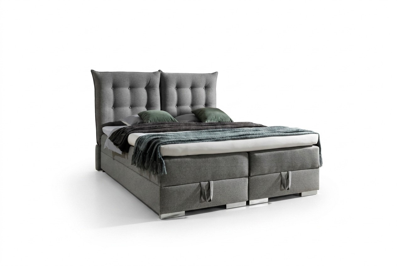 Boxspringbett Klassische Design Polster Englische Betten Doppelbett Beige