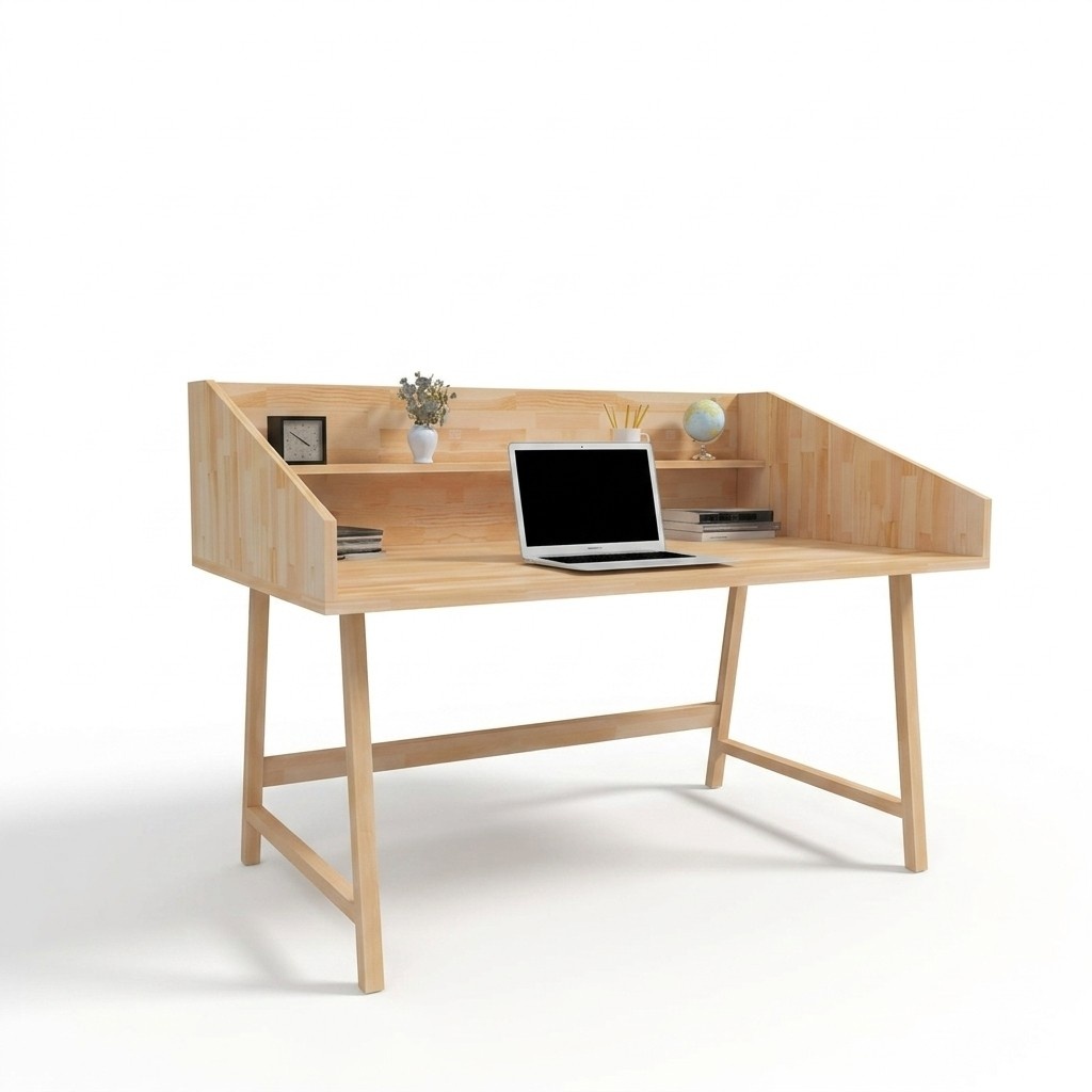 Braun-Weißer Bürotisch Luxuriöse Schreibtische Hochwertige Holz Möbel