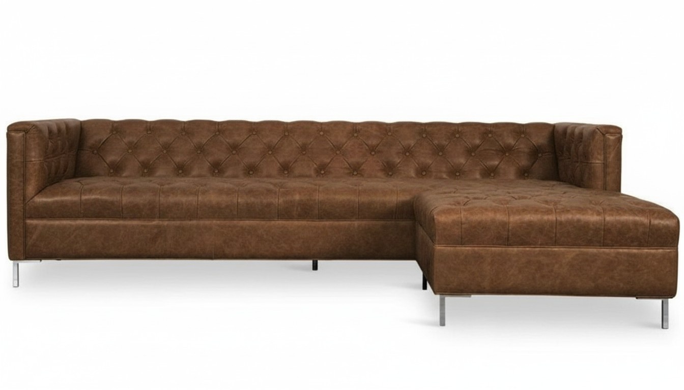 Braune Eckcouch Western Stil Eckgarnitur Ecksofa Eckcouch Garnitur Polster