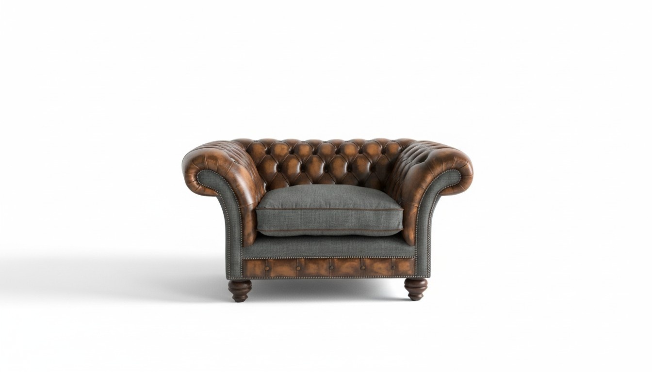Braune Luxus Fernseh Relax Chesterfield Club Sessel Cheserfield Lounge