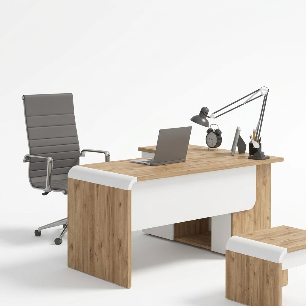 Brauner Eckschreibtisch Büromöbel Design Schreibtisch Chefschreibtisch