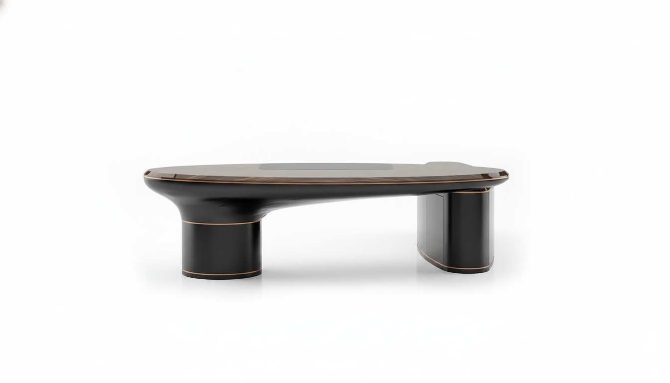 Brauner Holzschreibtisch modern elegant für Büro und Home Office