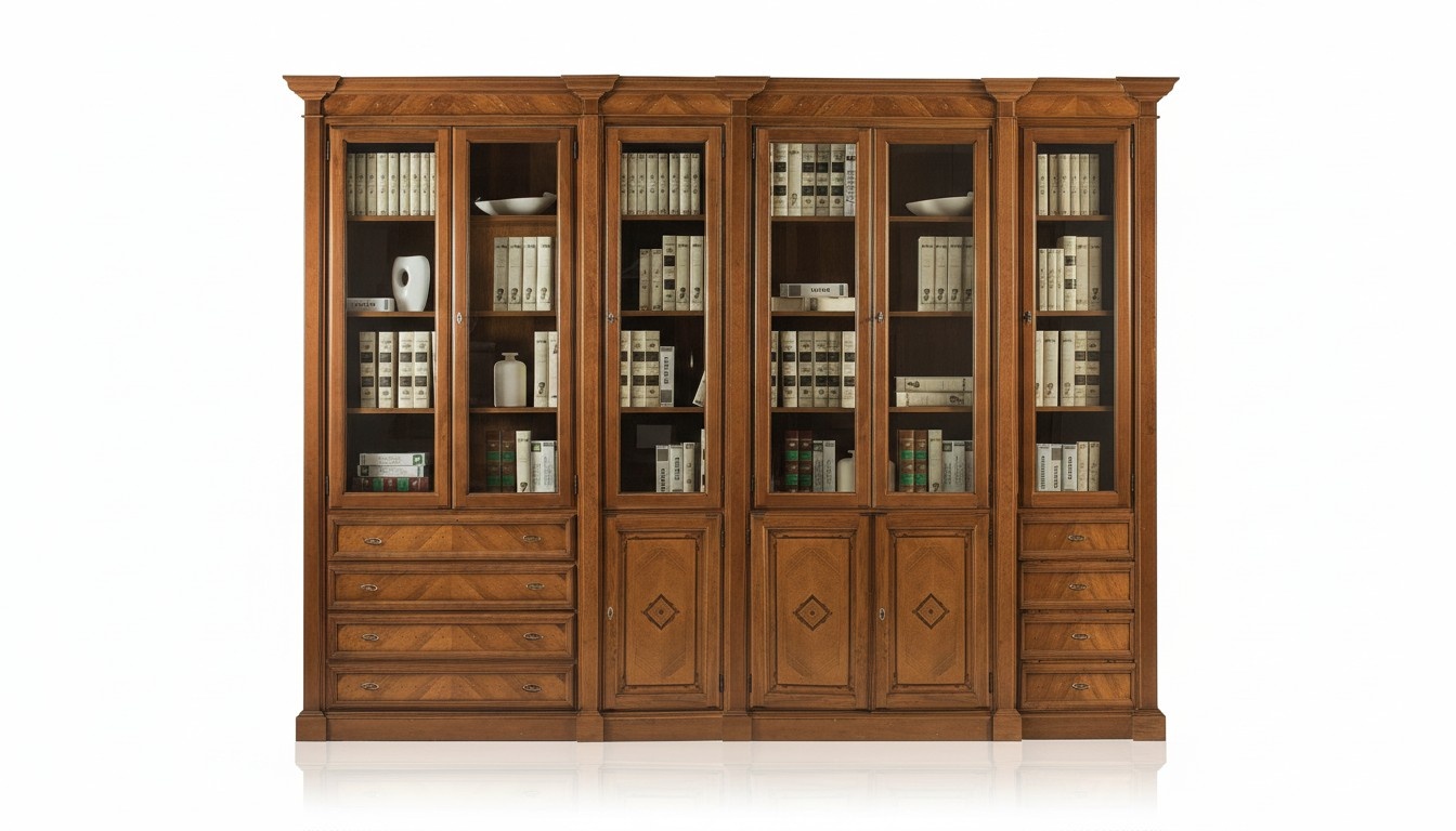 Bücher Regal braun Vitrinen Schrank Bücherschrank Vitrine Bücherregal Regale
