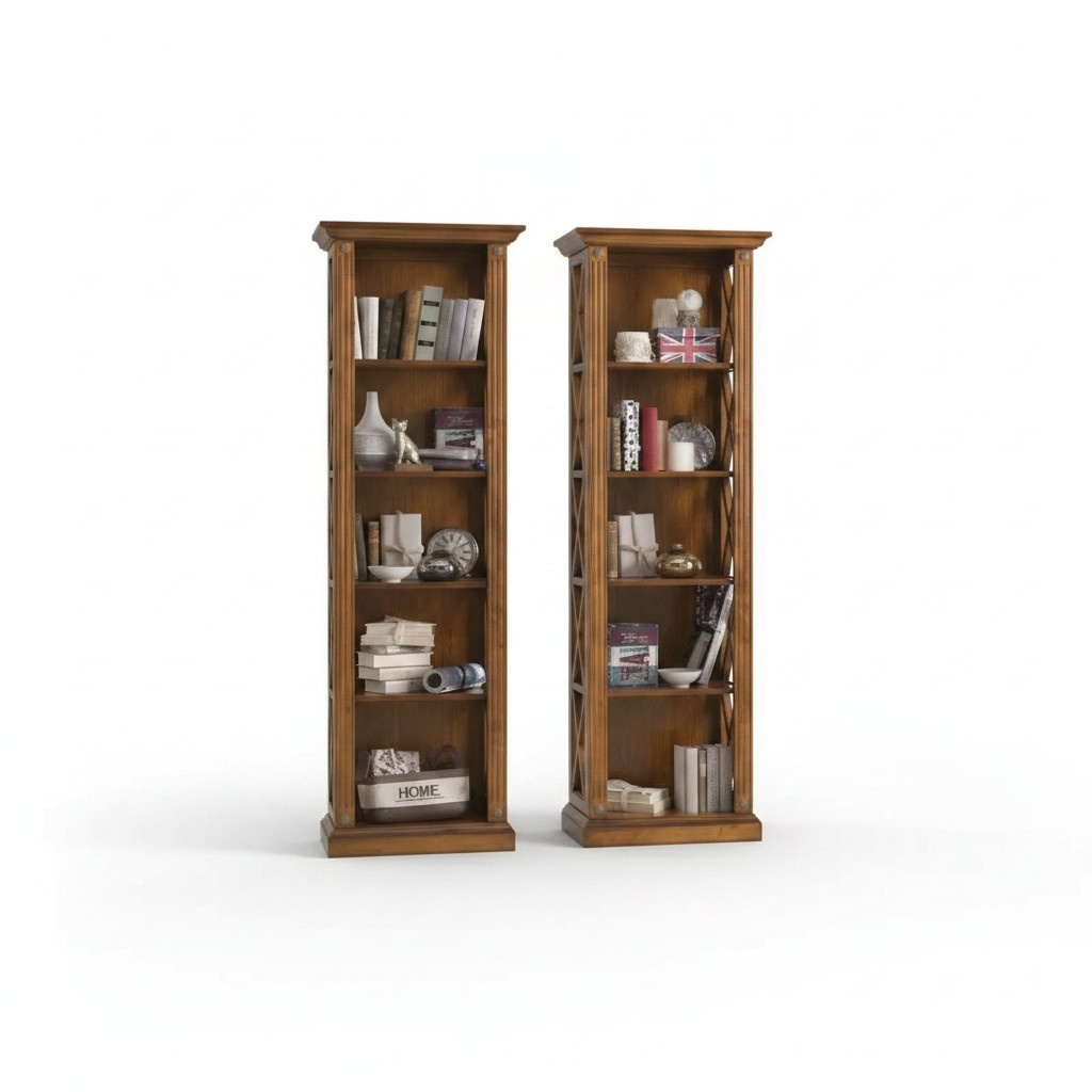 Bücherregal Regal Schrank Wohnzimmer Klassische braune Holzregale