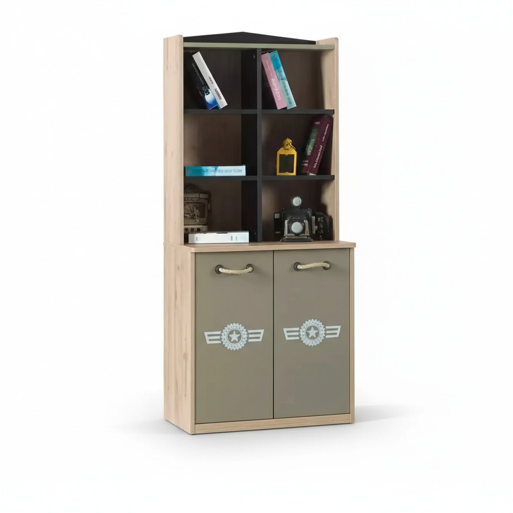 Bücherregal Schrank Kinderregal Bücherschrank Kindermöbel Grün Holz