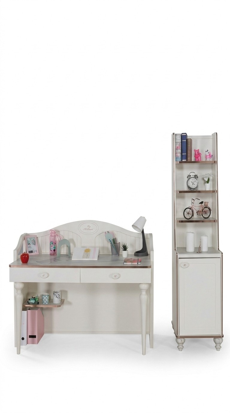 Bücherregal Schreibtisch Jugend Zimmer Möbel Regalen im Kinderzimmer 2tlg. Set