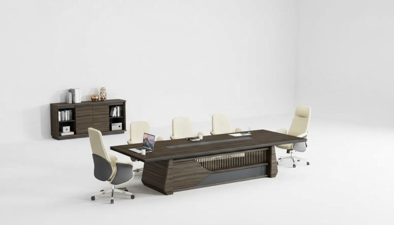 Büro Möbel Moderner Brauner Konferenztisch Luxus Besprechungstisch Neu