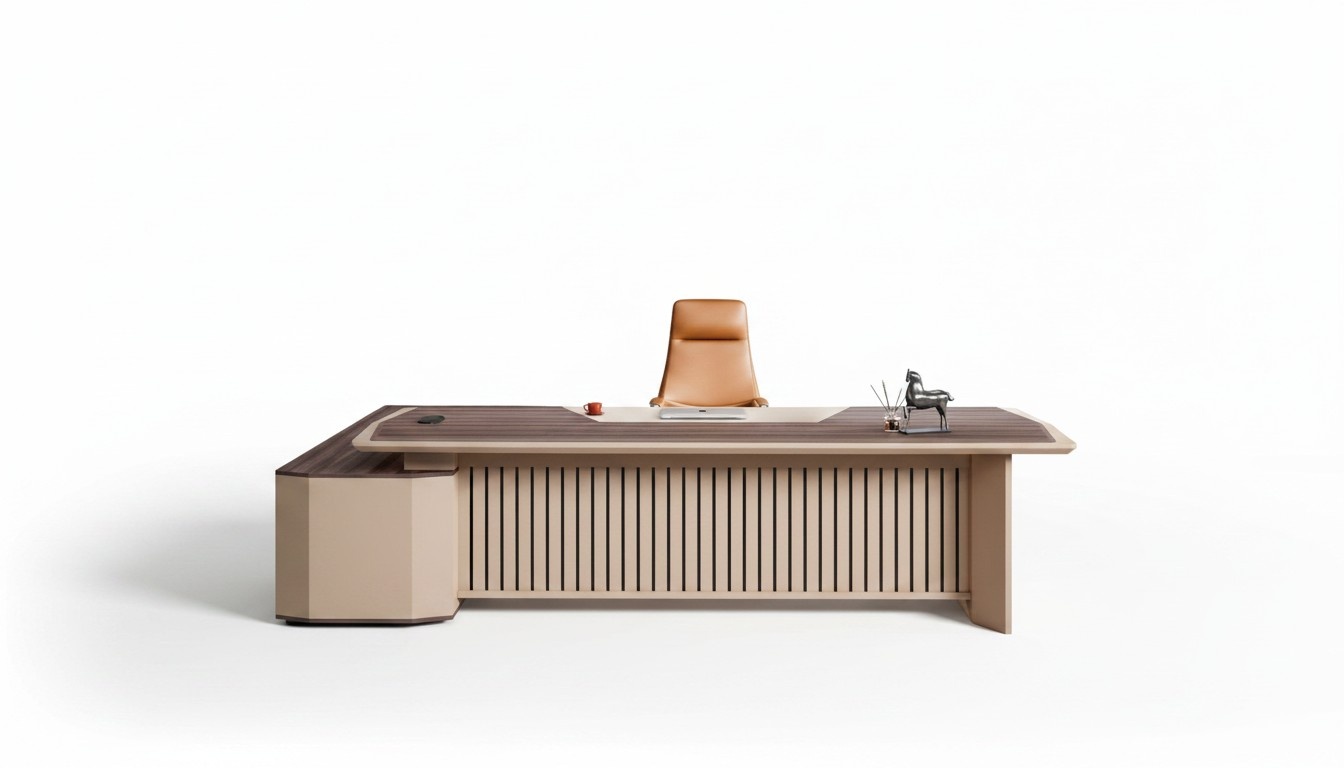 Büro Tisch Bürotisch Arbeitstisch Schreibtisch Büromöbel Holz Beige