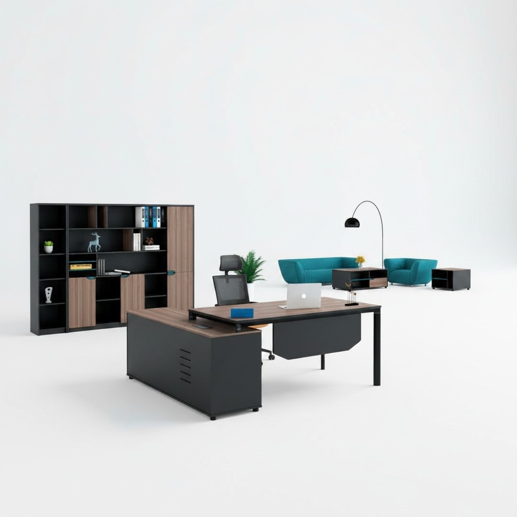 Büromöbel Büro Tisch Ecke Schreibtisch Bürotisch Arbeitstisch Schwarz