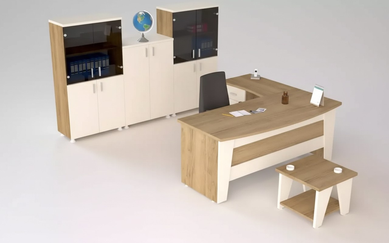 Büromöbel Eckschreibtisch Schreibtisch Couchtisch 3x Aktenschranke 6tlg