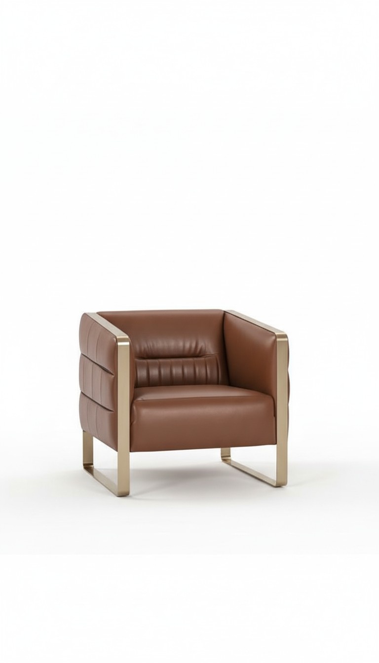 Bürostuhl Modern Luxus Sessel Stühle Braun Leder Büro Einrichtung Stuhl Neu