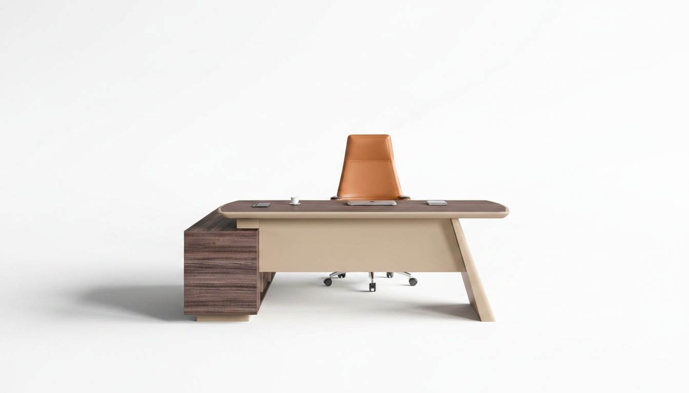 Bürotisch Arbeitstisch Ecke Schreibtisch Büromöbel Tisch Holz Beige