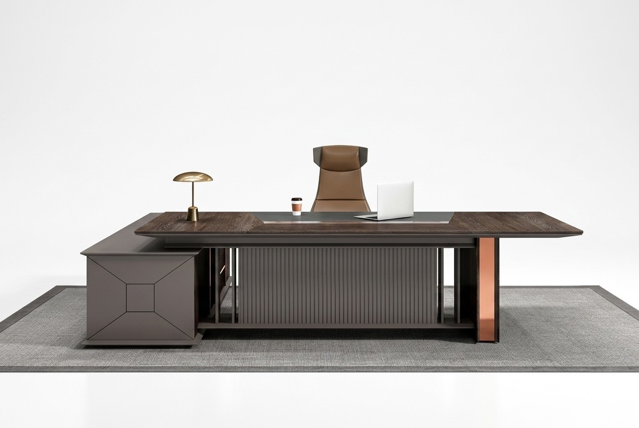 Bürotisch Arbeitstisch Schreibtisch Büromöbel Büro Tisch Holz Braun